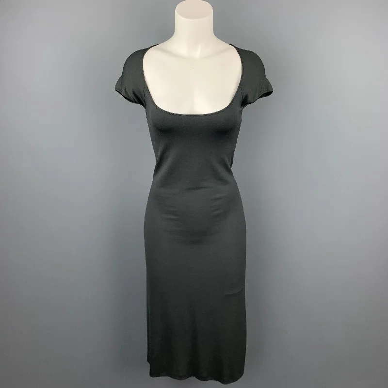 NARCISO RODRIGUEZ Size 8 Grey Jersey Rayon Blend A-Line Dress Women's unclassified dresses