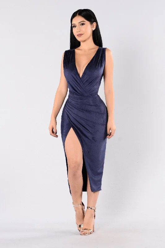 Nature Made Dress - Navy Striped unclassified dresses