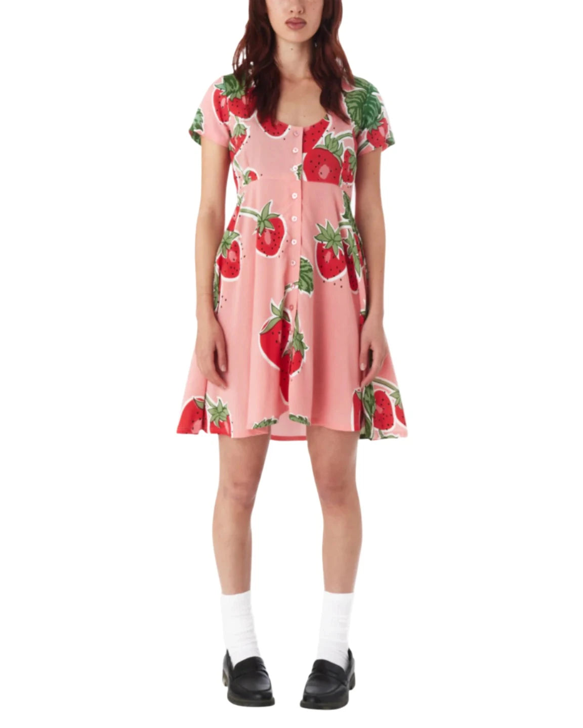 OBEY Women's Jumbo Berries Dress Flamingo Pink Multi Velvet unclassified dresses