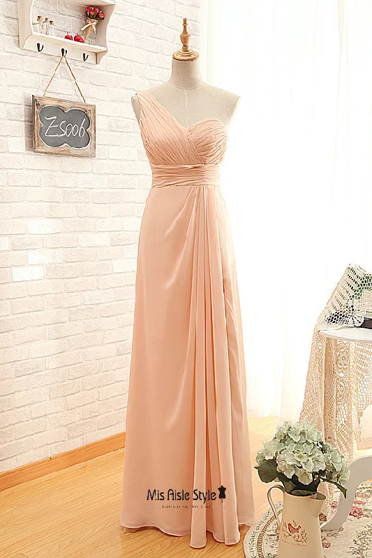 One Shoulder Slit Bridesmaid Dress Satin unclassified dresses