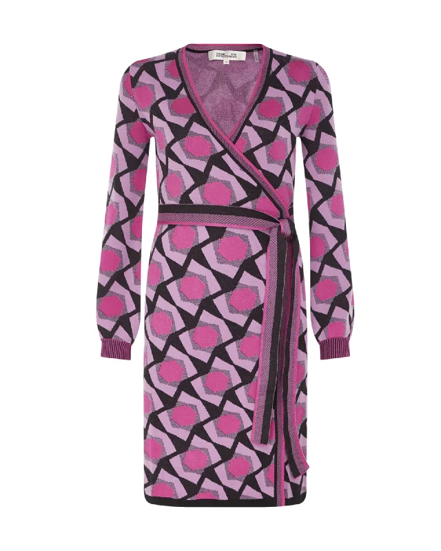 Alexio Wrap Dress | Cube Geo Large Wine Pink Formal unclassified dresses