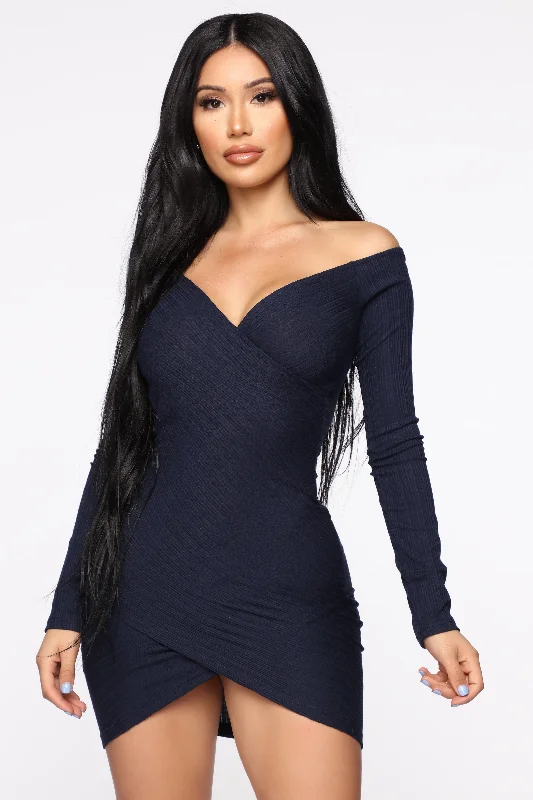 Pull Me In All Directions Ribbed Dress - Navy Women's unclassified dresses