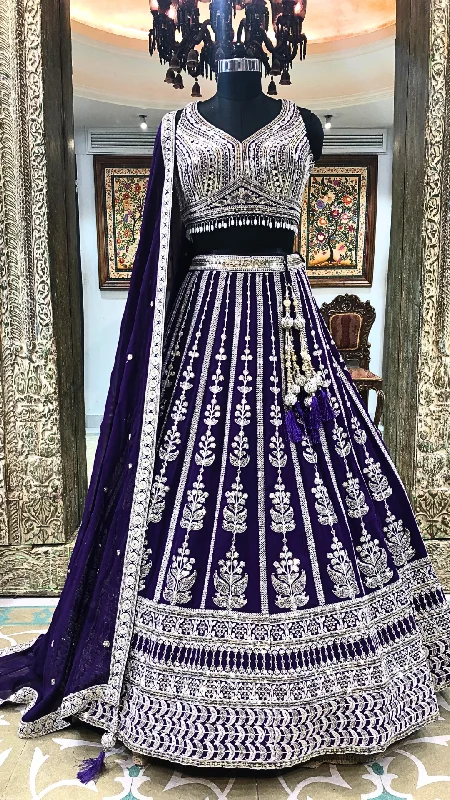 Purple Georgette Lehenga With Dori And Sequence Engagement unclassified dresses