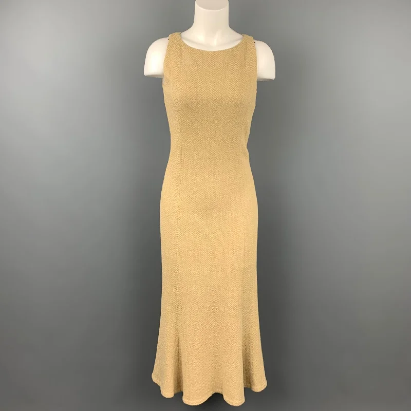 RALPH LAUREN Black Label Size 2 Beige Textured Mermaid Dress Sexy unclassified dresses