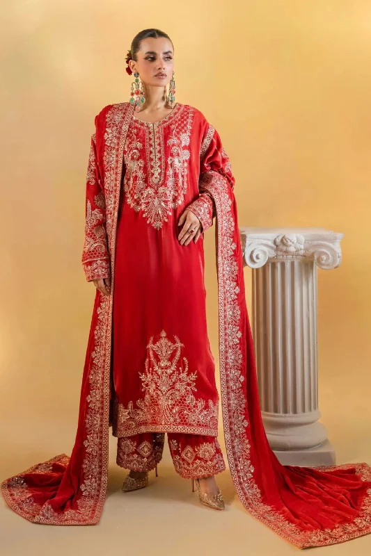 Red Golden Velvet Salwar Kameez Y2K unclassified dresses