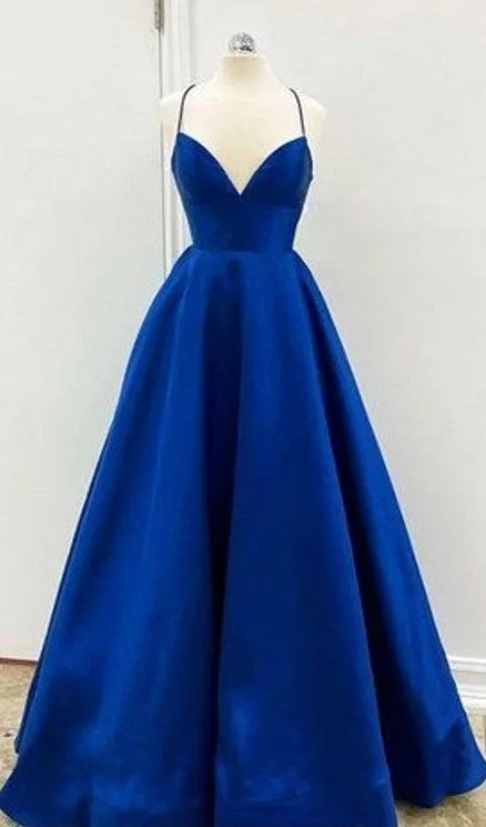 Royal Blue Criss Cross Back Cheap Prom Dress Date night unclassified dresses