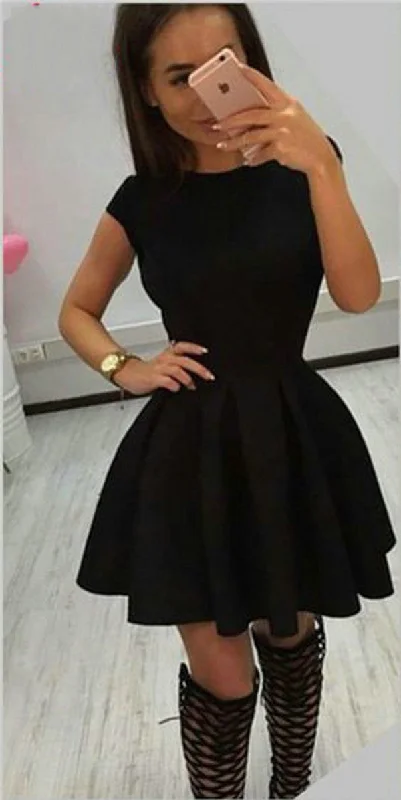 Sexy Above Knee Length Open Back Black Homecoming Dress Wrap unclassified dresses