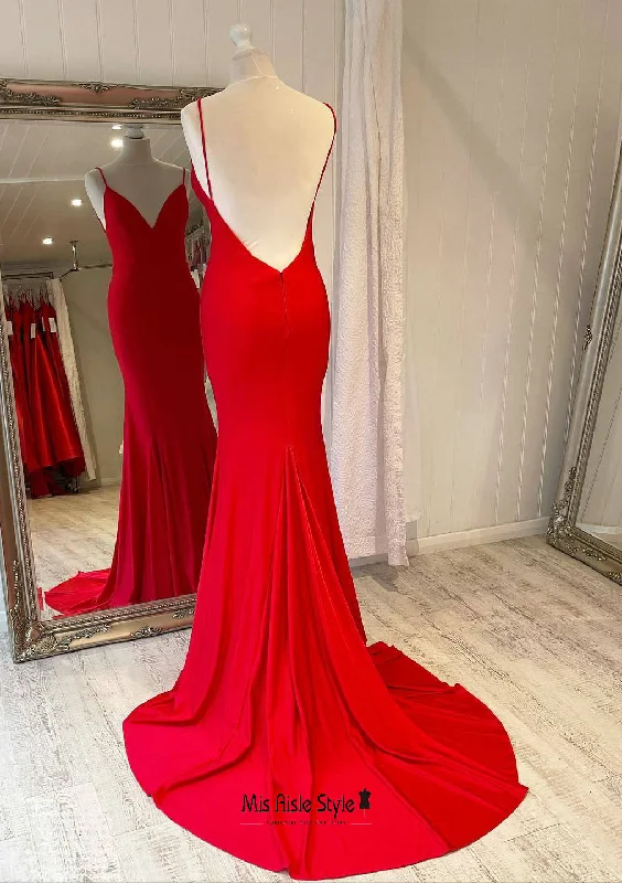 Sexy Back Fit and Flare Red Pageant Dress Backless unclassified dresses