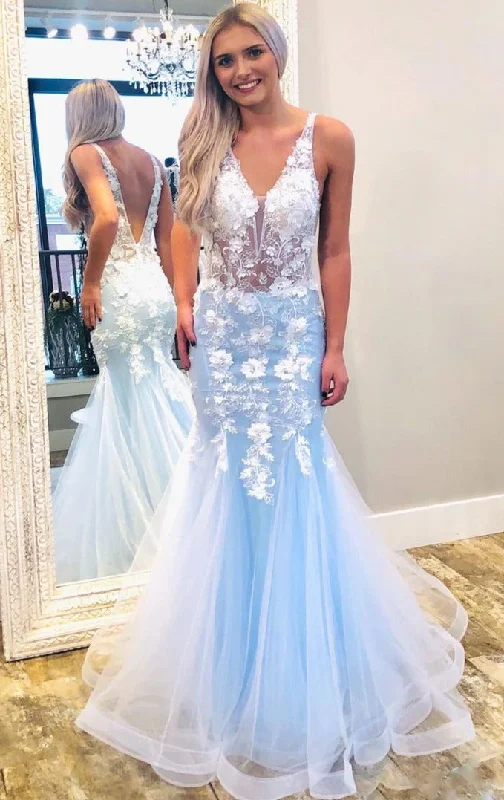 Sexy Mermaid Sky Blue Pageant Dress Sleeveless unclassified dresses