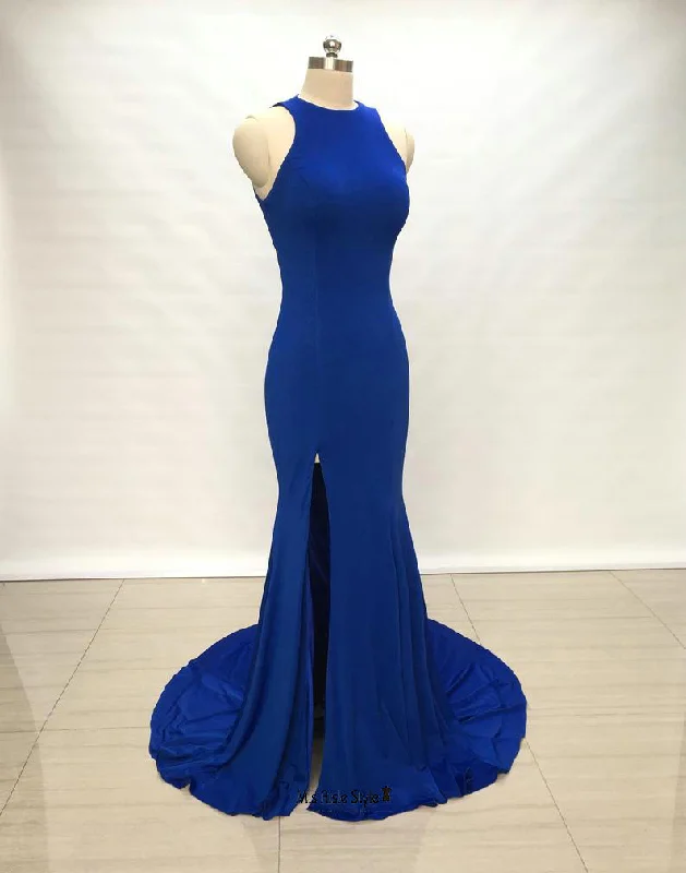 Sexy Slit Fitted Royal Blue Evening Dress Formal unclassified dresses