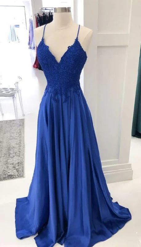 Simple Spaghetti Straps Royal Blue Pageant Dress Elegant evening unclassified dresses