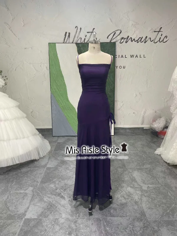 Square Neckline Vintage Purple Prom Dress Popular unclassified dresses