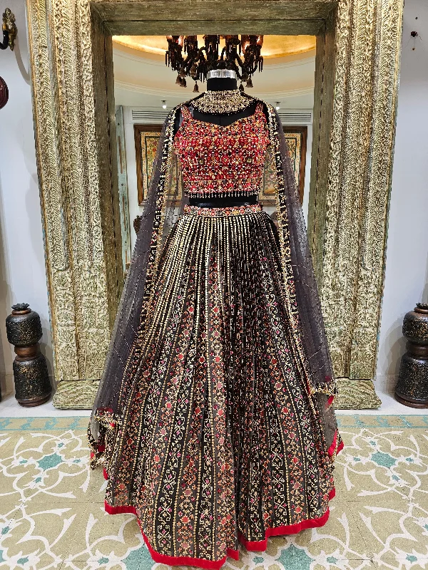 Stylish Lehenga Choli with Hand Embroidery Knitted unclassified dresses