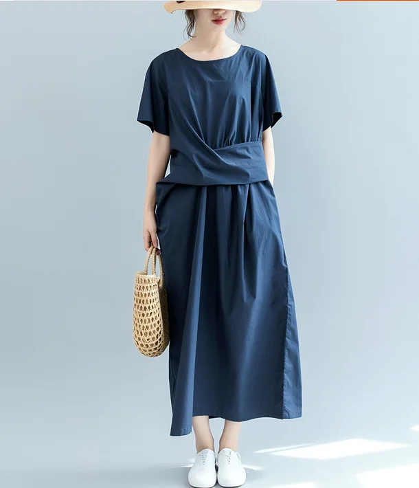 Crossknot Summer Cotton Linen Spring Women Dresses QZ200537 Elegant unclassified dresses