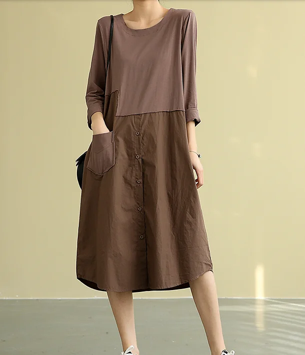 Summer  Spring Cotton Linen Women loose Dresses DZA05193 Cocktail unclassified dresses