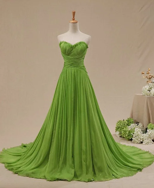 Sweetheart Green Evening Dress Ruched unclassified dresses