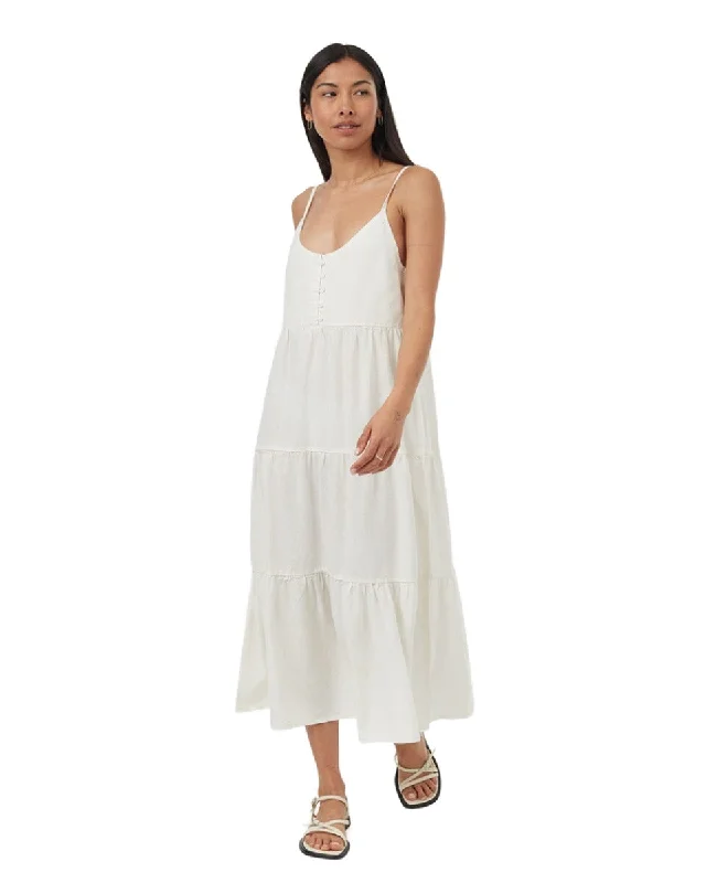 TENTREE Women's Hemp Tiered Cami Dress Undyed Striped unclassified dresses