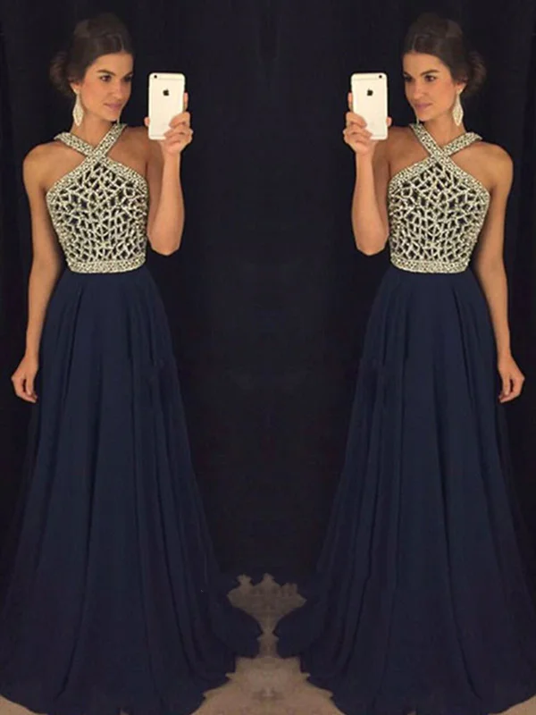 Unique Beaded Dark Blue Prom Dresses, Dark Blue Formal Dresses, Prom Gown Bodycon unclassified dresses