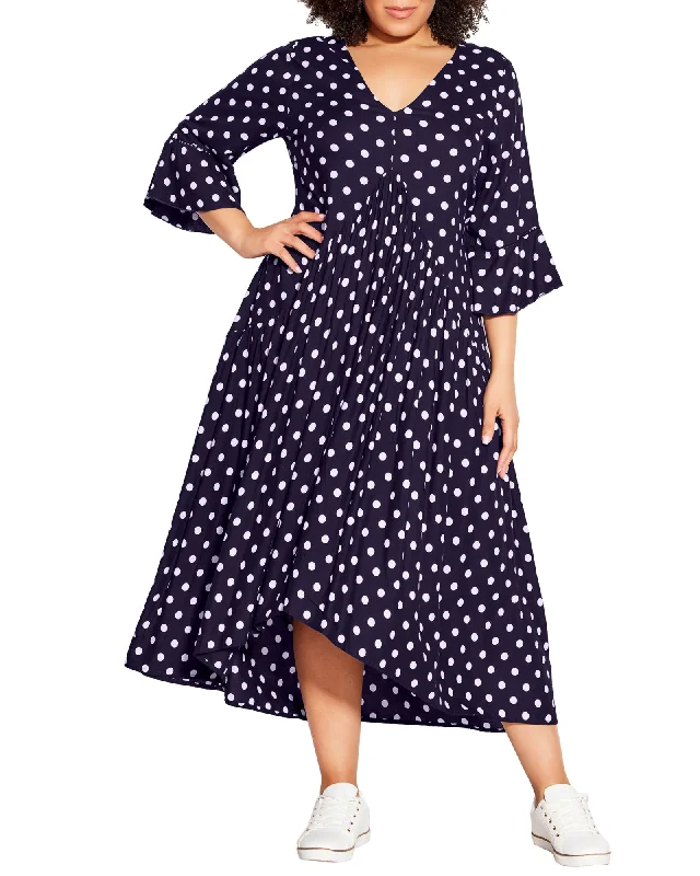 Valencia Dress | Navy/White Polka Dot Plus size unclassified dresses