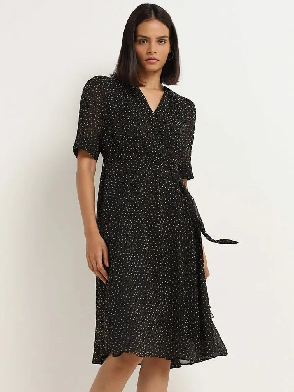 Wardrobe Black Polka-Dotted Dress Sexy unclassified dresses