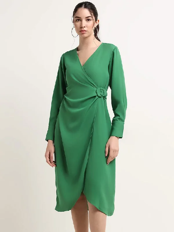 Wardrobe Green Wrap Dress Travel unclassified dresses