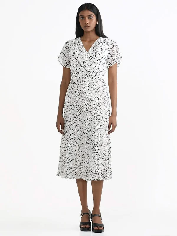 Wardrobe White Polka Dotted Dress Color block unclassified dresses