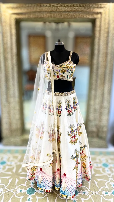 White Lehenga Choli with Hand Embroidery Unique unclassified dresses