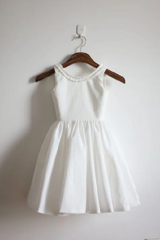 White Low Back Flower Girl Dress Plus size unclassified dresses