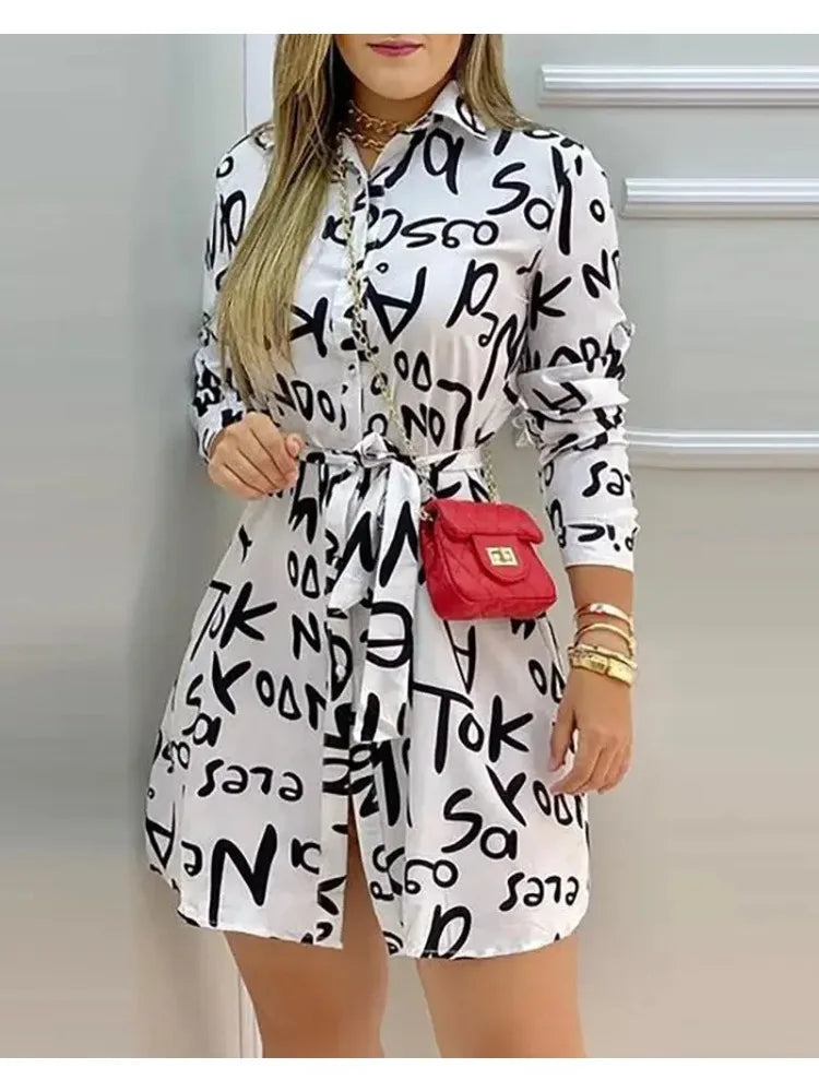 Women Elegant Dress Letter Print Floral dresses under $100