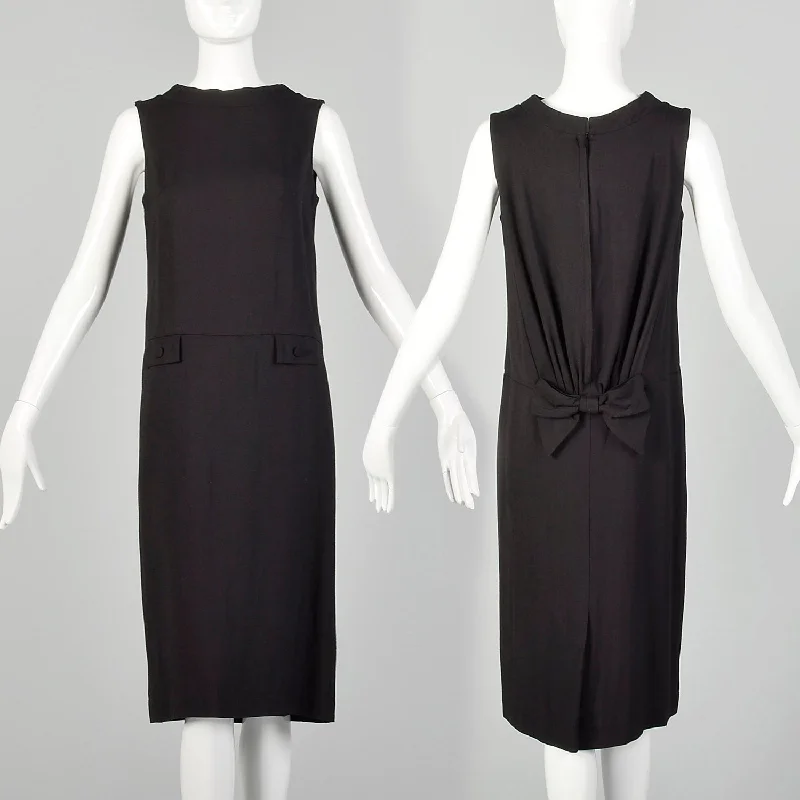 XS 1960s Sleeveless Mod Little Black Shift Dress Elegant unclassified dresses