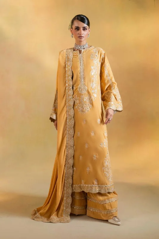 Yellow Golden 3pc Velvet Suit Ruched unclassified dresses