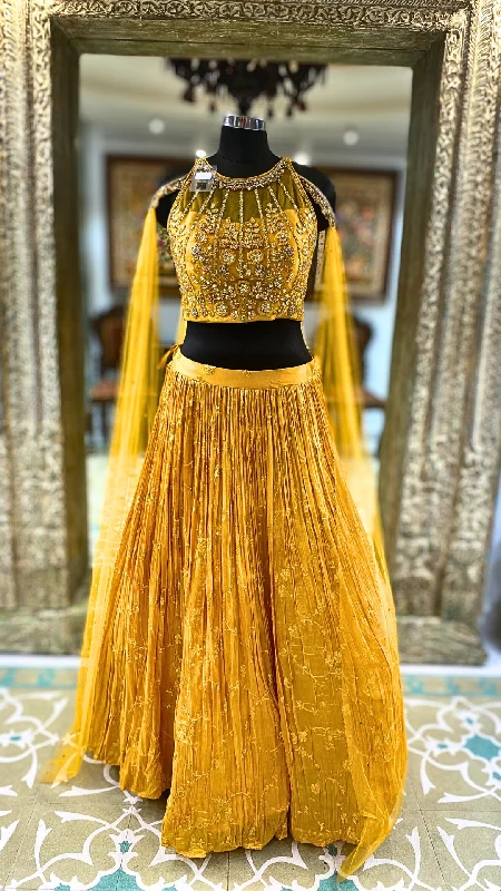 Yellow Lehenga Choli with Hand Embroidery Corset unclassified dresses