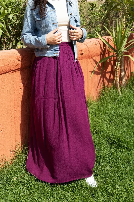 Purple Sunlit Stroll Maxi Skirt Long Boho Skirt