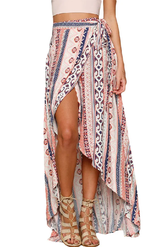 Sexy Ethnic Print Maxi Skirt High-Waisted Maxi Skirt