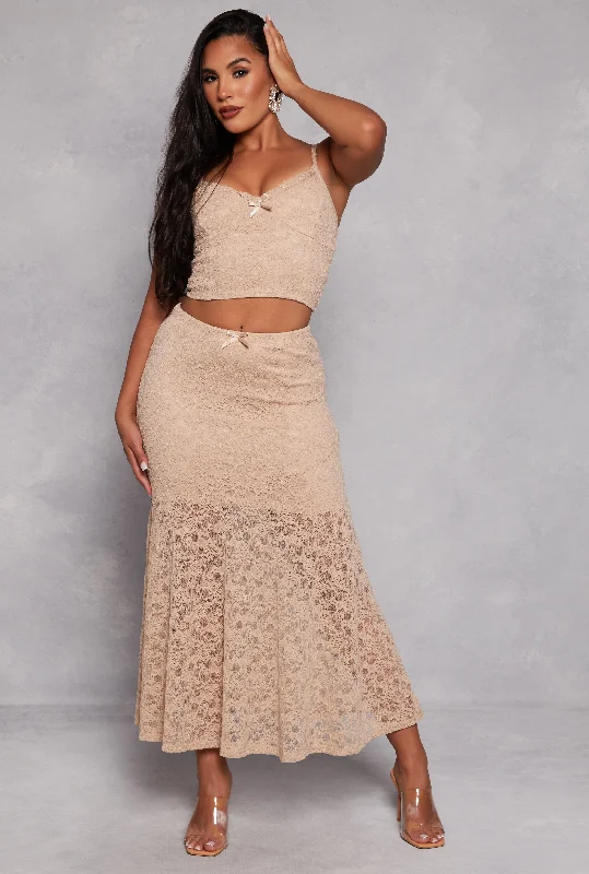 Almost Famous Floral Lace Maxi Skirt Tartan Maxi Skirt