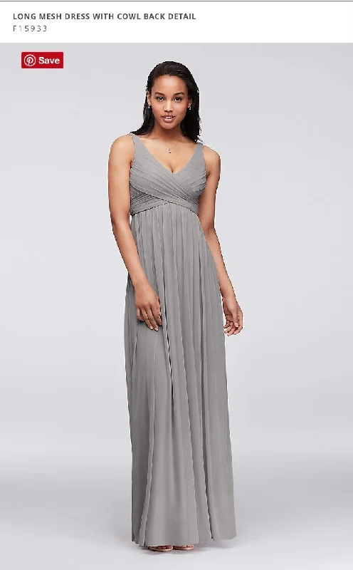 David's Bridal 31011684 Long Mesh with Cowl Mercury Midi Maxi Outfit