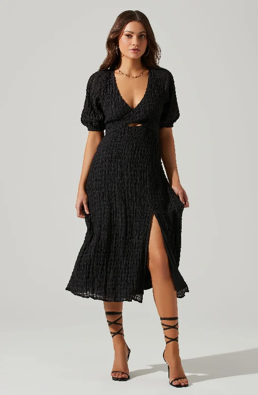 Cross Bust Tie Back Midi Dress Sexy Midi Skirt