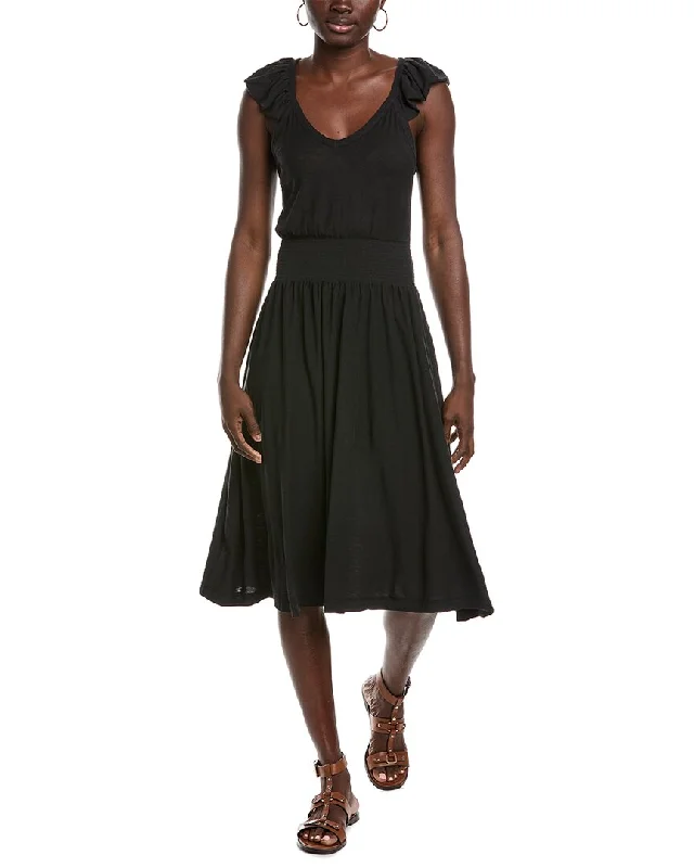 Nation LTD Mina Ruffled Midi Dress Midi Skirt Outfit