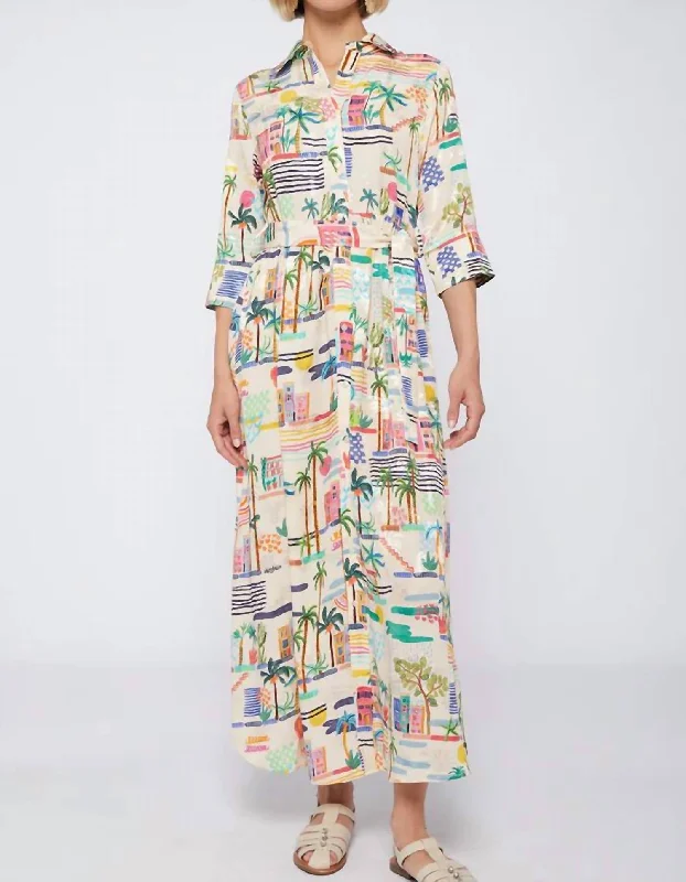 Natalia Shirt Dress In Multi Shirt Dress Trend