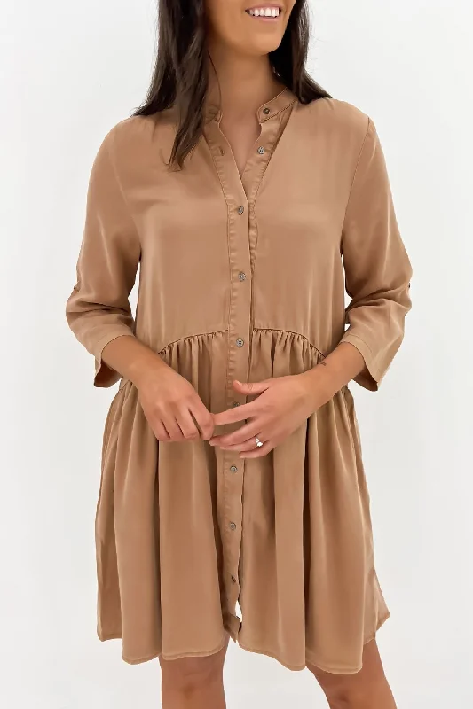 Willow Shirt Dress Tan Vintage Shirt Dress