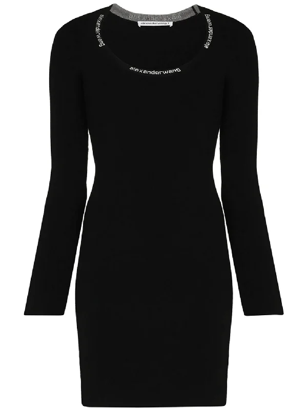 Bodycon Long Sleeve Scoop Neck Dress Bodycon Cocktail Dress