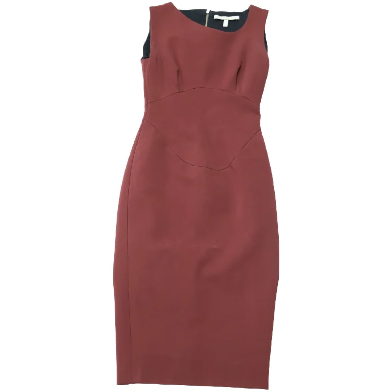 Victoria Beckham Bodycon Sleeveless Dress in Burgundy Viscose Bodycon Dress Trend